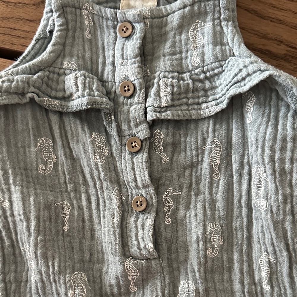 Charming Blue Ruffled Kids Romper - Picture 6 of 6